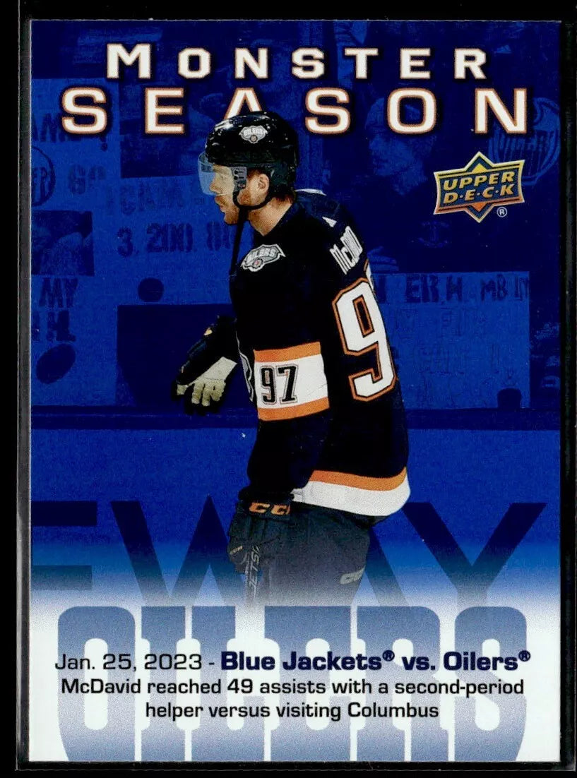 Connor McDavid 2023 2024 Upper Deck Monster Season Mint Card #MS-49