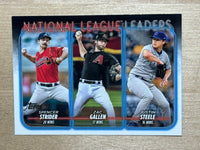 Spencer Strider Zac Gallen Justin Steele 2024 Topps National League Leaders Series Mint Card #309
