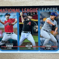 Spencer Strider Zac Gallen Justin Steele 2024 Topps National League Leaders Series Mint Card #309