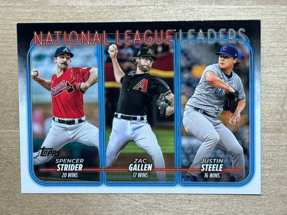 Spencer Strider Zac Gallen Justin Steele 2024 Topps National League Leaders Series Mint Card #309
