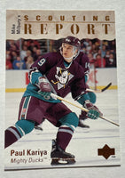 Paul Kariya 1995 1996 Upper Deck Scouting Report Series Mint Card #245
