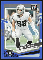 Maxx Crosby 2023 Donruss Press Proof Blue Series Mint Card #179
