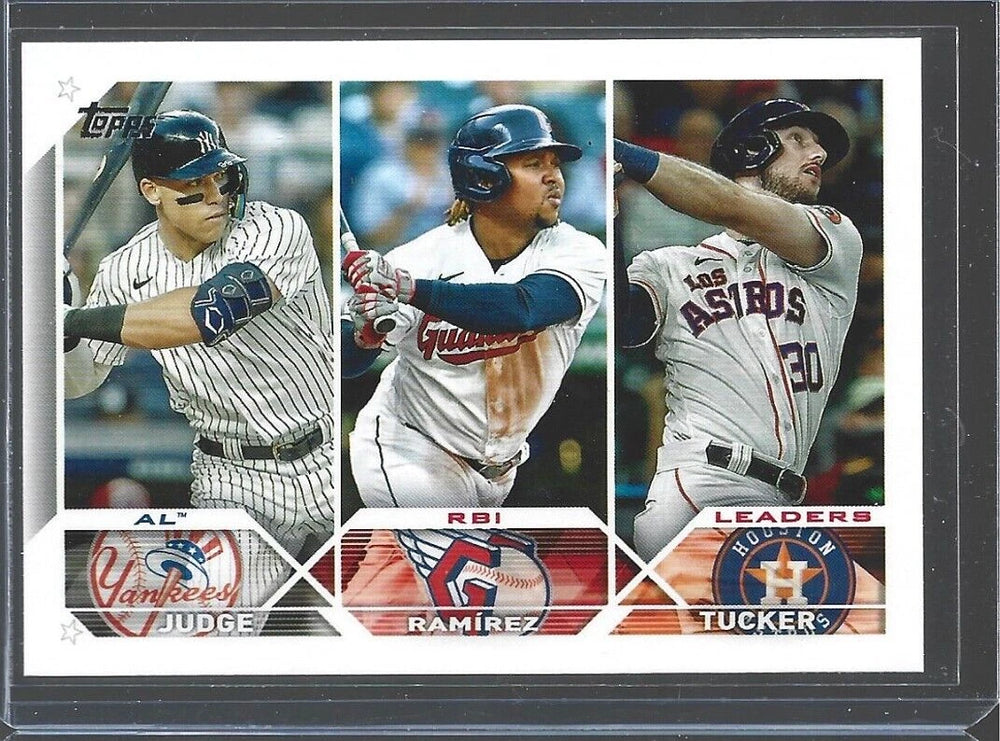 Aaron Judge / José Ramírez / Kyle Tucker 2023 Topps AL RBI Leaders Card #241