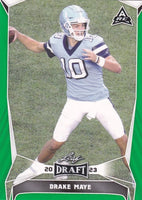 Drake Maye 2023 Leaf Draft Green Series Mint Rookie Card #34
