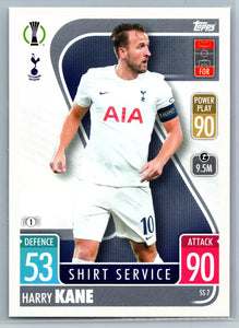 Harry Kane 2021 2022 Topps Match Attax EXTRA UEFA Shirt Service Series Mint Card  #SS7