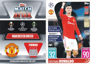 Cristiano Ronaldo 2021 2022 Topps Match Attax EXTRA UEFA Action Highlight Series Mint Card  #AH6