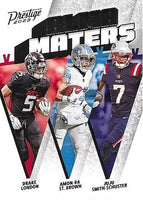 Drake London/Amon-Ra St. Brown/Juju Smith-Schuster 2023 Panini Prestige Alma Maters Series Mint Card #AM-25
