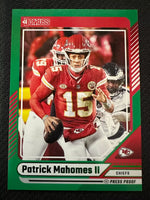 Patrick Mahomes II 2024 Donruss Press Proof Green Series Mint Card #100
