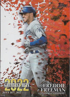 Freddie Freeman 2023 Topps Greatest Hits Series Mint Card #22GH-8
