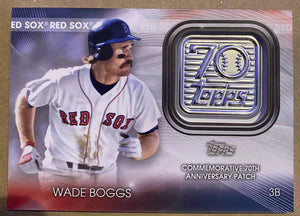 Wade Boggs 2021 Topps 70th Anniversary Logo Patch Card #T7OP-WB