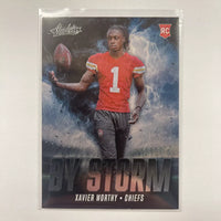 Xavier Worthy 2024 Panini Absolute By Storm Series Mint Rookie Card #BS-XWY
