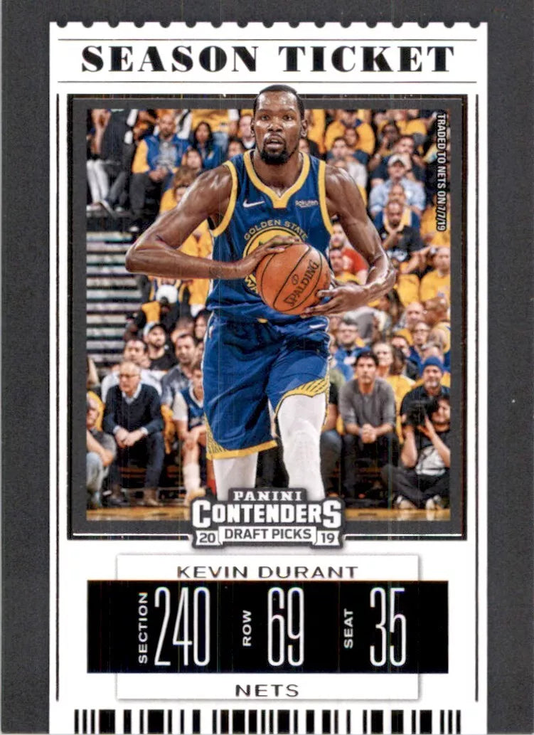 Kevin Durant  2019 2020 Panini Contenders Draft Picks Season Ticket Series Mint Card #28