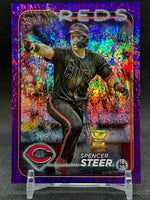 Spencer Steer 2024 Topps Purple Foil Mint Card #485
