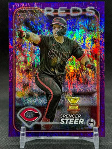 Spencer Steer 2024 Topps Purple Foil Mint Card #485