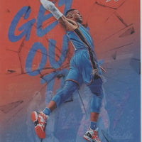 Russell Westbrook 2018 2019 Panini NBA Hoops Get Out Of The Way Series Mint Card #GOW-1