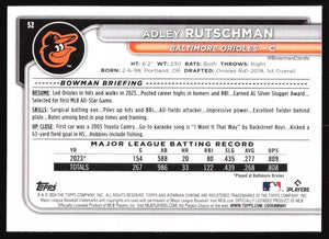 Adley Rutschman 2024 Bowman Chrome Mint Card #52