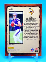 J.J. McCarthy 2024 Panini Mosaic Green Prizm Notoriety Series Mint Card #21
