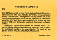 Roberto Clemente 1987 Donruss Series Mint Card #612
