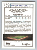 Russell Maryland 1992 Topps Series Mint Card #7393 from the High Number Set
