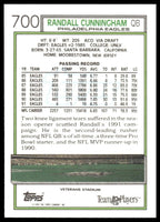 Randall Cunningham 1992 Topps Series Mint Card #700 from the High Number Set
