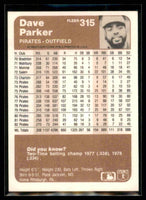 Dave Parker 1983 Fleer Series Card #360
