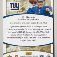 Eli Manning 2009 Upper Deck Football Heroes Series Mint Card #43