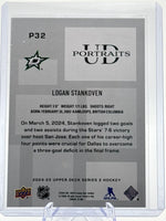 Logan Stankoven 2024 2025 Upper Deck UD Portraits Series Card #P32
