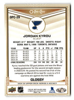 Jordan Kyrou 2024 2025 O-Pee-Chee Glossy Series Card #OPC-29
