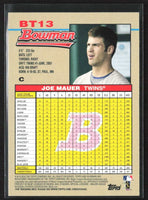 Joe Mauer 2010 Bowman 1992 Throwbacks Series Mint Card #BT13
