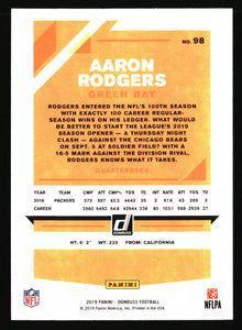 Aaron Rodgers 2019 Donruss Series Mint Card #98