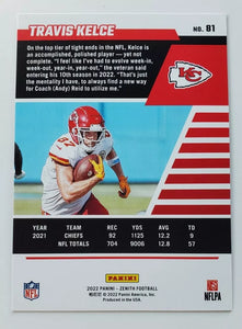 Travis Kelce 2022 Zenith Red Zone Mint Card #81