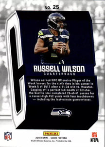 Russell Wilson 2018 Score Captains Series Mint Card #25