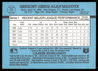 Greg Maddux 1991 Donruss Series Mint Card #374
