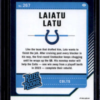 Laiatu Latu 2024 Donruss Optic Purple Shock Rated Rookie Series Mint Card #267