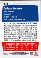DeSean Jackson 2008 Topps Rookie Progression Series Mint Rookie Card #178
