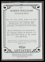 Kyren Williams 2022 Sage Artistry Silver Series Mint Rookie Card #102
