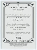 Drake London 2022 Sage Artistry Series Mint Rookie Card #110
