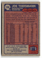 Joe Theismann 1985 Topps Series Mint Card #190
