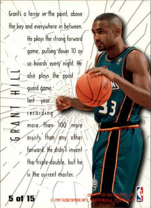 Grant Hill 1996 1997 Fleer Swing Shift Series Mint Card #5