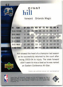 Grant Hill 2005 2006 SP Authentic Series Mint Card  #62