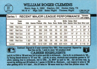 Roger Clemens 1991 Donruss Series Mint Card #81
