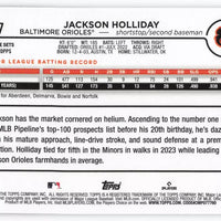 Jackson Holliday 2024 Topps Factory Set Variation Series Mint Rookie Card #697
