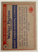 Walter Payton 1985 Topps Record Breaker Series Mint Card 6
