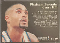 Grant Hill 1996 1997 Fleer Metal Platinum Portraits Series Mint Card #4
