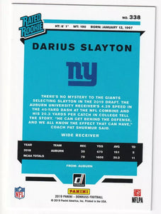 Darius Slayton 2019 Donruss Rated Rookie Series Mint Card #338