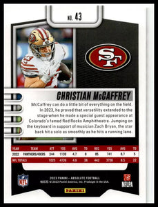 Christian McCaffrey 2021 Panini Absolute Series Mint Card #43