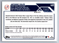 Anthony Volpe 2023 Topps Photo Variation Series Mint Rookie Card #460
