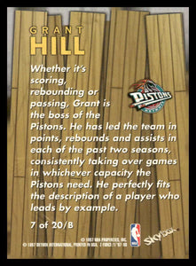 Grant Hill 1997 1998 SkyBox Z-Force Boss Series Mint Card #7