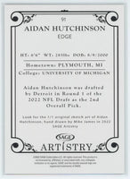Aidan Hutchinson 2022 Sage Artistry Series Mint Rookie Card #91
