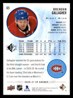 Brendan Gallagher 2020 2021 SP Blue Series Mint Card  #65
